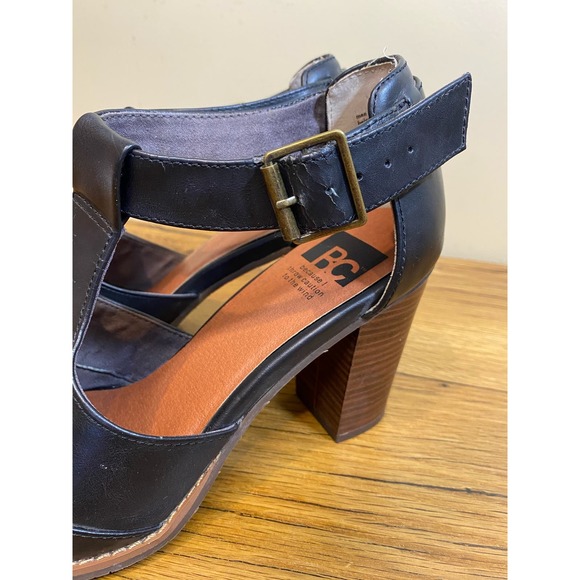 Women’s BC Peep Toe Block Heel Pump US 7.5, Black - Picture 6 of 10